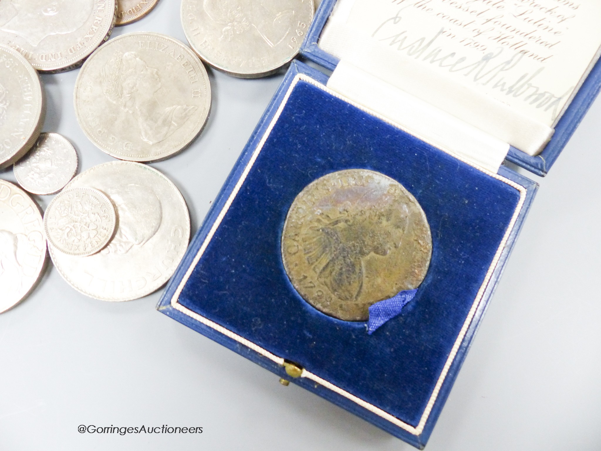 A quantity of mixed coins